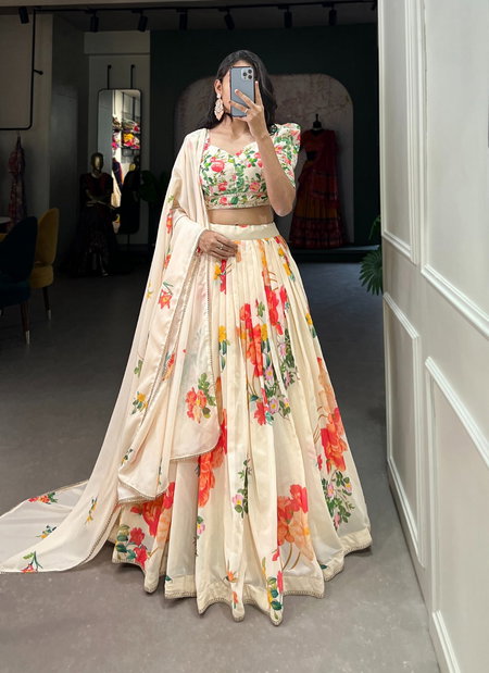 Lnb1021 Georgette Floral Print Lehenga With Blouse Dupatta Exporters In India